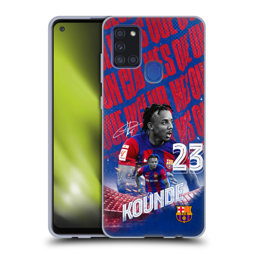 FC Barcelona 2023/24 First Team Jules Koundé Soft Gel Case for Samsung Galaxy A21s (2020)