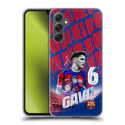 FC Barcelona 2023/24 First Team Gavi Soft Gel Case for Samsung Galaxy A34 5G