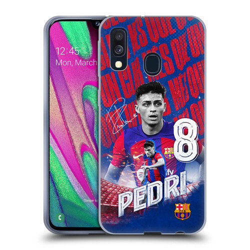 FC Barcelona 2023/24 First Team Pedri Soft Gel Case for Samsung Galaxy A40 (2019)