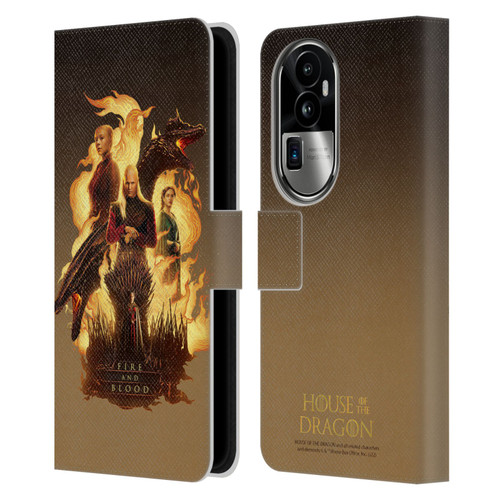 House Of The Dragon: Television Series Art Fire And Blood Leather Book Wallet Case Cover For OPPO Reno10 Pro+