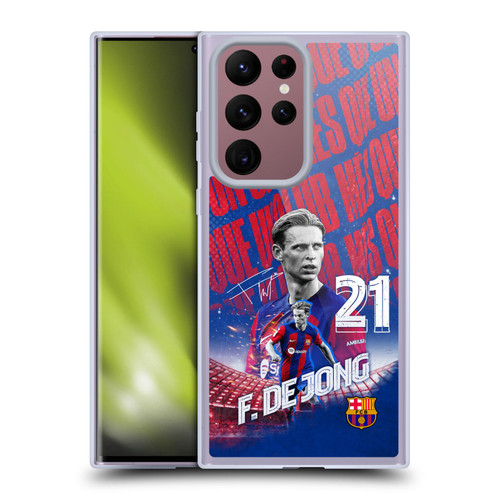 FC Barcelona 2023/24 First Team Frenkie de Jong Soft Gel Case for Samsung Galaxy S22 Ultra 5G