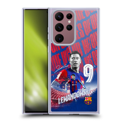 FC Barcelona 2023/24 First Team Robert Lewandowski Soft Gel Case for Samsung Galaxy S22 Ultra 5G