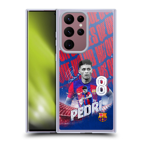 FC Barcelona 2023/24 First Team Pedri Soft Gel Case for Samsung Galaxy S22 Ultra 5G