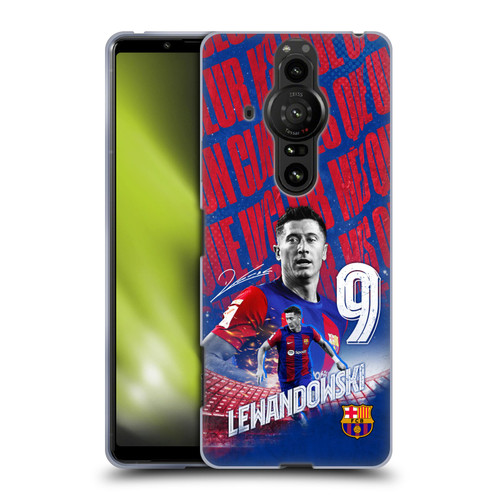 FC Barcelona 2023/24 First Team Robert Lewandowski Soft Gel Case for Sony Xperia Pro-I