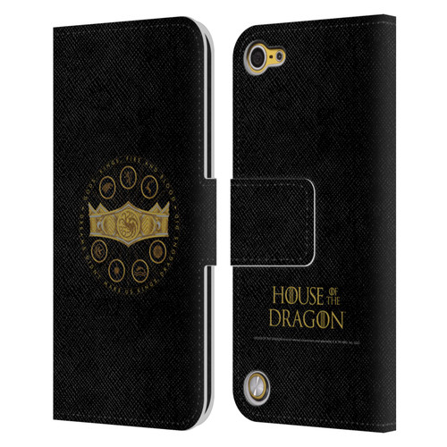 House Of The Dragon: Television Series Graphics Crown Leather Book Wallet Case Cover For Apple iPod Touch 5G 5th Gen