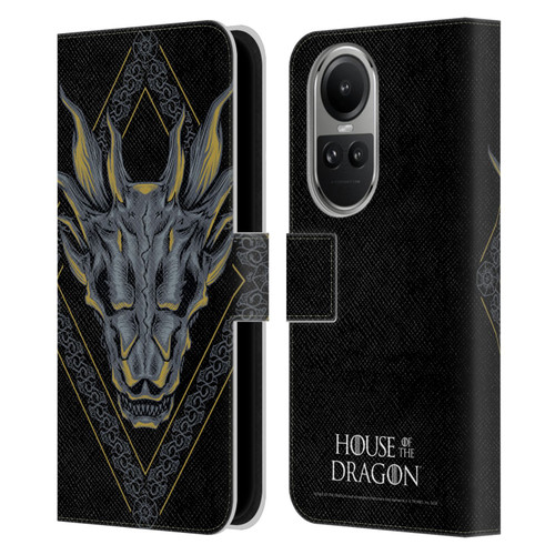 House Of The Dragon: Television Series Graphics Dragon Head Leather Book Wallet Case Cover For OPPO Reno10 5G / Reno10 Pro 5G