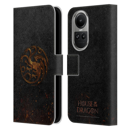 House Of The Dragon: Television Series Graphics Targaryen Emblem Leather Book Wallet Case Cover For OPPO Reno10 5G / Reno10 Pro 5G