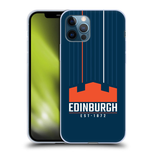 Edinburgh Rugby Logo Art Vertical Stripes Soft Gel Case for Apple iPhone 12 / iPhone 12 Pro