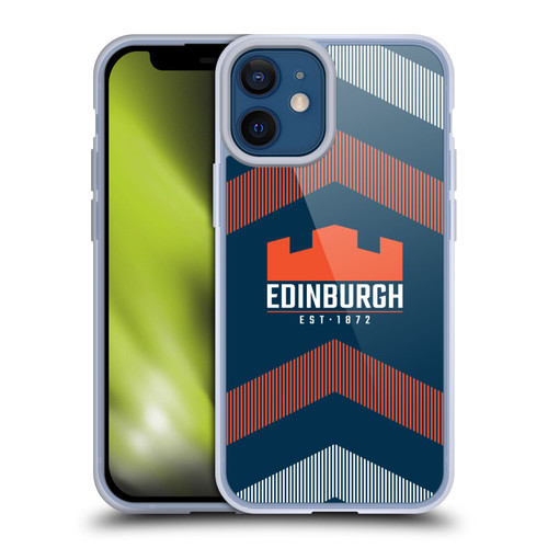 Edinburgh Rugby Logo Art Lines Soft Gel Case for Apple iPhone 12 Mini