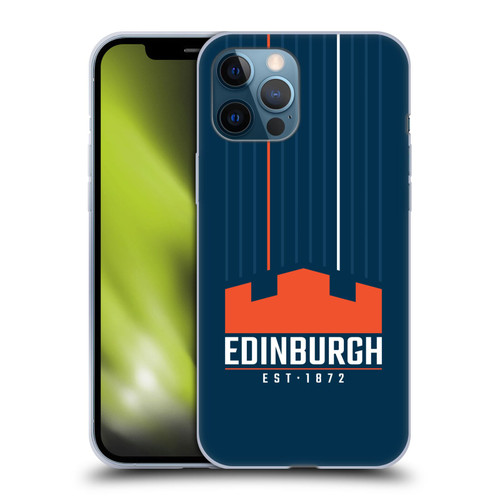 Edinburgh Rugby Logo Art Vertical Stripes Soft Gel Case for Apple iPhone 12 Pro Max