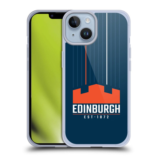 Edinburgh Rugby Logo Art Vertical Stripes Soft Gel Case for Apple iPhone 14