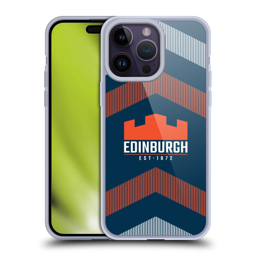 Edinburgh Rugby Logo Art Lines Soft Gel Case for Apple iPhone 14 Pro Max