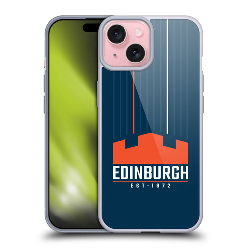 Edinburgh Rugby Logo Art Vertical Stripes Soft Gel Case for Apple iPhone 15