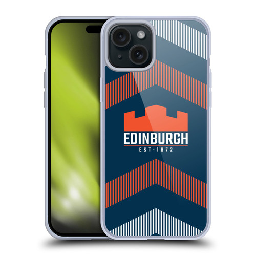 Edinburgh Rugby Logo Art Lines Soft Gel Case for Apple iPhone 15 Plus