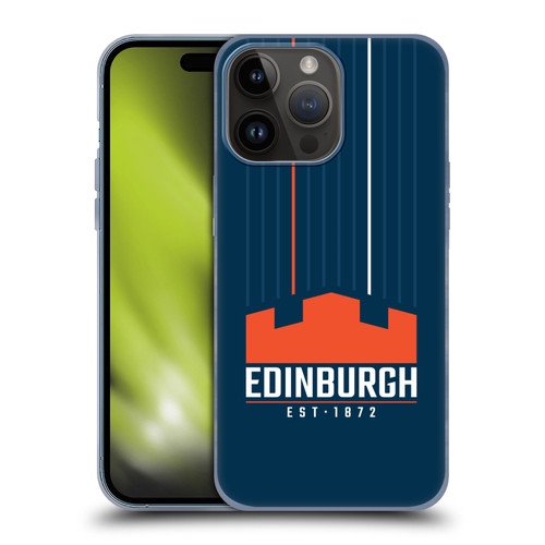 Edinburgh Rugby Logo Art Vertical Stripes Soft Gel Case for Apple iPhone 15 Pro Max