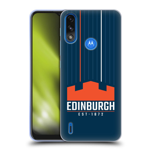 Edinburgh Rugby Logo Art Vertical Stripes Soft Gel Case for Motorola Moto E7 Power / Moto E7i Power