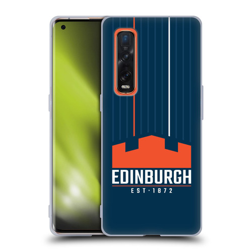 Edinburgh Rugby Logo Art Vertical Stripes Soft Gel Case for OPPO Find X2 Pro 5G