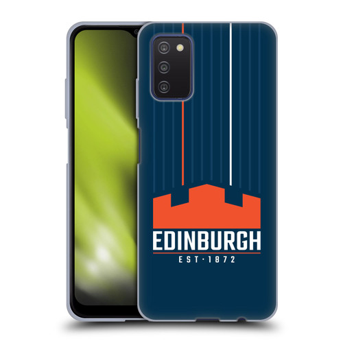 Edinburgh Rugby Logo Art Vertical Stripes Soft Gel Case for Samsung Galaxy A03s (2021)