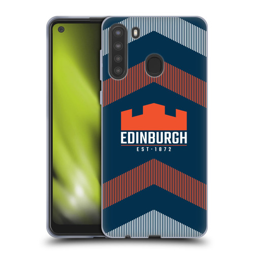 Edinburgh Rugby Logo Art Lines Soft Gel Case for Samsung Galaxy A21 (2020)