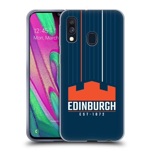 Edinburgh Rugby Logo Art Vertical Stripes Soft Gel Case for Samsung Galaxy A40 (2019)