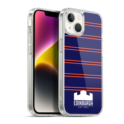 Edinburgh Rugby Logo 2 Stripes Soft Gel Case for Apple iPhone 14 Plus & MagSafe