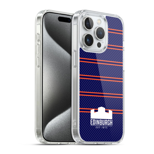 Edinburgh Rugby Logo 2 Stripes Soft Gel Case for Apple iPhone 15 Pro & MagSafe