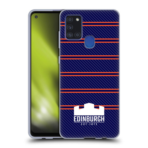 Edinburgh Rugby Logo 2 Stripes Soft Gel Case for Samsung Galaxy A21s (2020)