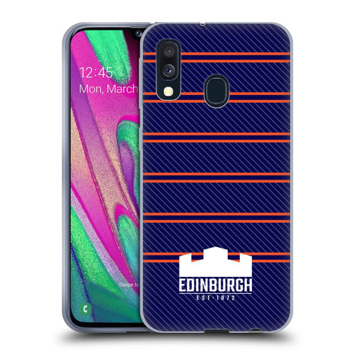 Edinburgh Rugby Logo 2 Stripes Soft Gel Case for Samsung Galaxy A40 (2019)