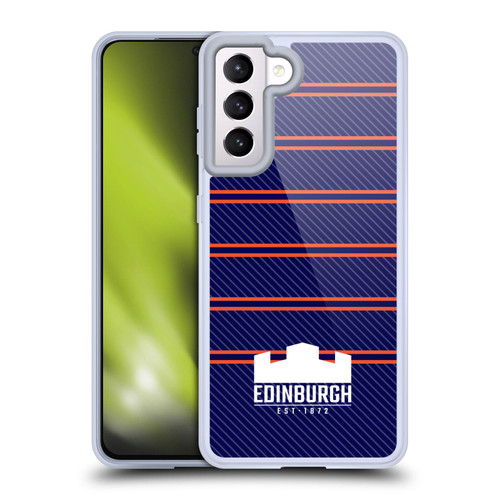 Edinburgh Rugby Logo 2 Stripes Soft Gel Case for Samsung Galaxy S21 5G