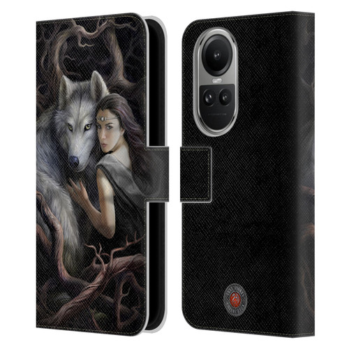 Anne Stokes Wolves 2 Soul Bond Leather Book Wallet Case Cover For OPPO Reno10 5G / Reno10 Pro 5G