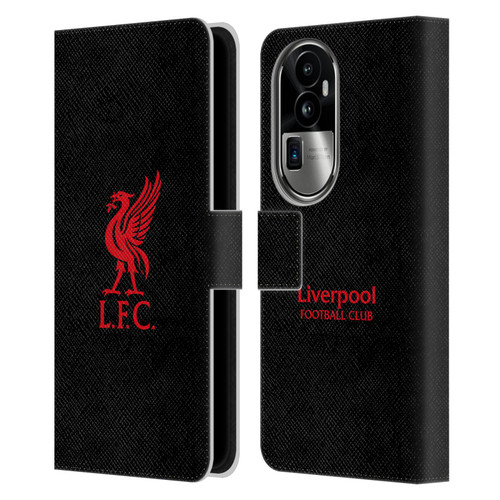 Liverpool Football Club Liver Bird Red Logo On Black Leather Book Wallet Case Cover For OPPO Reno10 Pro+