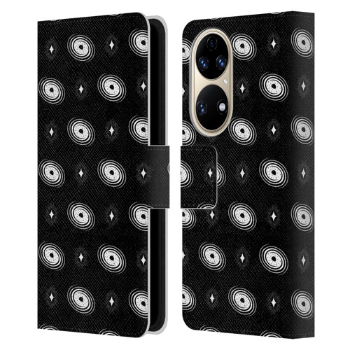 Haroulita Celestial Black And White Galaxy Leather Book Wallet Case Cover For Huawei P50