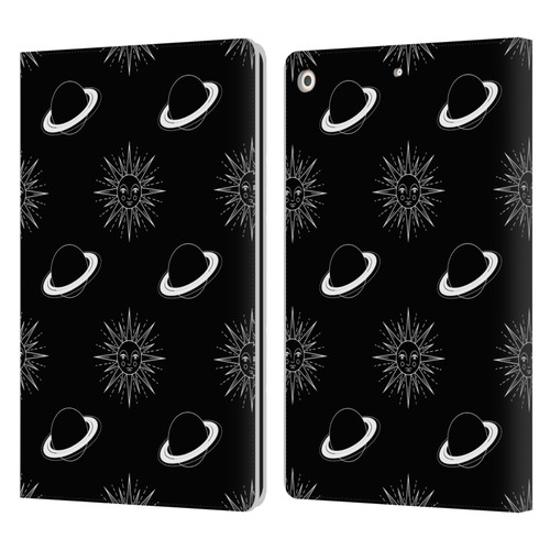 Haroulita Celestial Black And White Planet And Sun Leather Book Wallet Case Cover For Apple iPad 10.2 2019/2020/2021