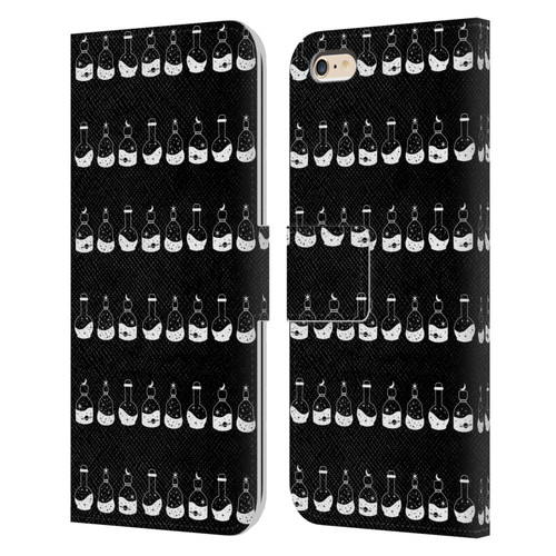 Haroulita Celestial Black And White Bottle Leather Book Wallet Case Cover For Apple iPhone 6 Plus / iPhone 6s Plus