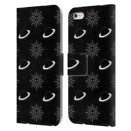 Haroulita Celestial Black And White Planet And Sun Leather Book Wallet Case Cover For Apple iPhone 6 Plus / iPhone 6s Plus