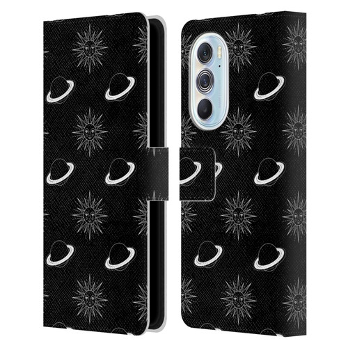 Haroulita Celestial Black And White Planet And Sun Leather Book Wallet Case Cover For Motorola Edge X30