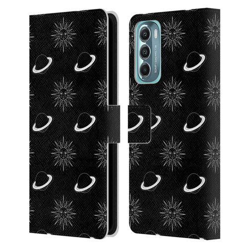 Haroulita Celestial Black And White Planet And Sun Leather Book Wallet Case Cover For Motorola Moto G Stylus 5G (2022)