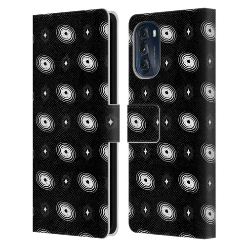 Haroulita Celestial Black And White Galaxy Leather Book Wallet Case Cover For Motorola Moto G (2022)