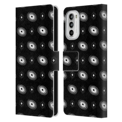 Haroulita Celestial Black And White Galaxy Leather Book Wallet Case Cover For Motorola Moto G52