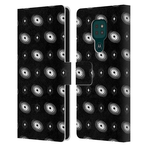 Haroulita Celestial Black And White Galaxy Leather Book Wallet Case Cover For Motorola Moto G9 Play