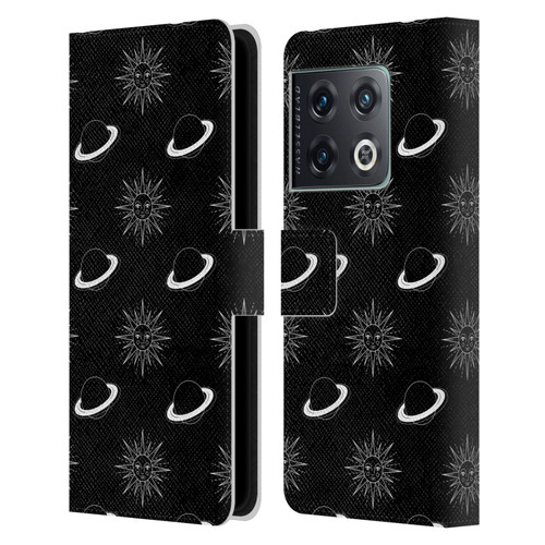 Haroulita Celestial Black And White Planet And Sun Leather Book Wallet Case Cover For OnePlus 10 Pro