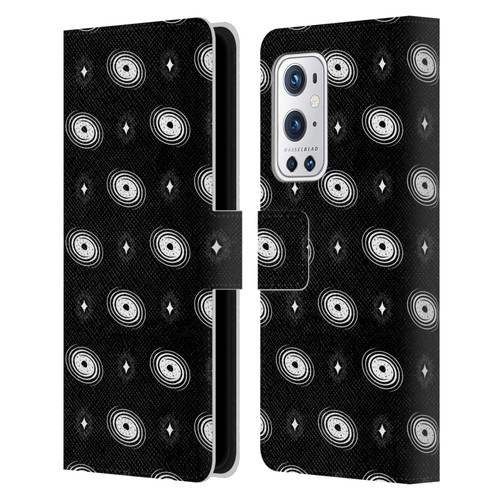 Haroulita Celestial Black And White Galaxy Leather Book Wallet Case Cover For OnePlus 9 Pro