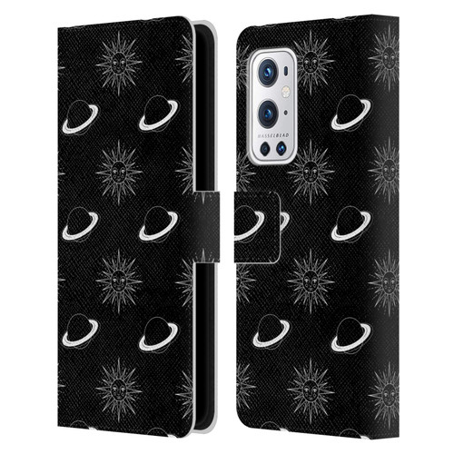 Haroulita Celestial Black And White Planet And Sun Leather Book Wallet Case Cover For OnePlus 9 Pro