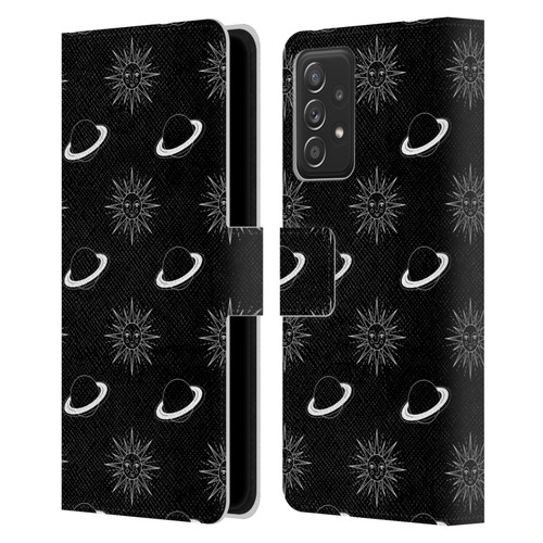 Haroulita Celestial Black And White Planet And Sun Leather Book Wallet Case Cover For Samsung Galaxy A53 5G (2022)