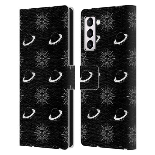 Haroulita Celestial Black And White Planet And Sun Leather Book Wallet Case Cover For Samsung Galaxy S21+ 5G