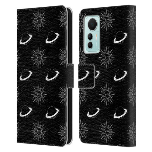 Haroulita Celestial Black And White Planet And Sun Leather Book Wallet Case Cover For Xiaomi 12 Lite