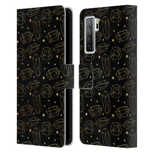 Haroulita Celestial Gold Prism Leather Book Wallet Case Cover For Huawei Nova 7 SE/P40 Lite 5G