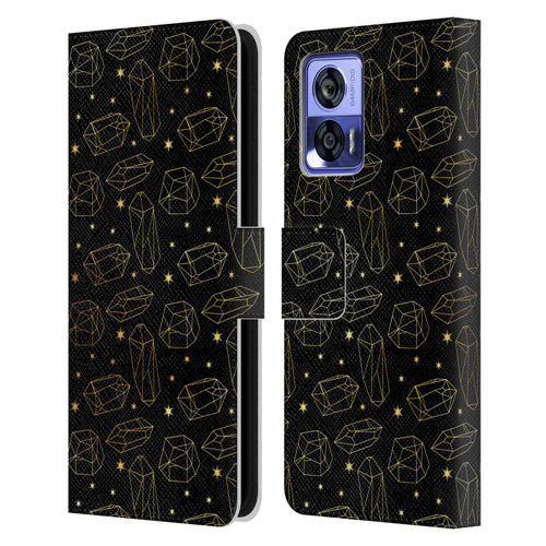 Haroulita Celestial Gold Prism Leather Book Wallet Case Cover For Motorola Edge 30 Neo 5G
