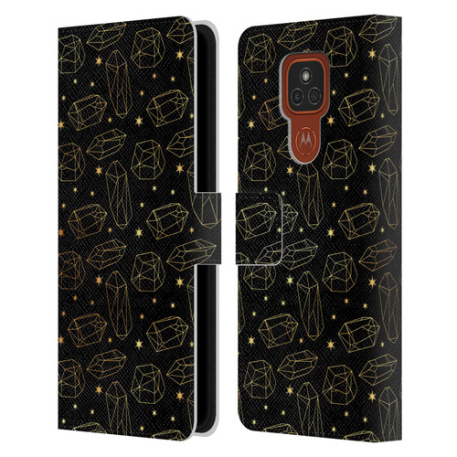 Haroulita Celestial Gold Prism Leather Book Wallet Case Cover For Motorola Moto E7 Plus
