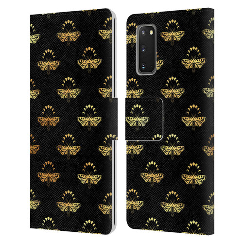 Haroulita Celestial Gold Butterfly Leather Book Wallet Case Cover For Samsung Galaxy S20 / S20 5G